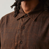 Evan Kinori Cotton Batiste Big Shirt, Brown