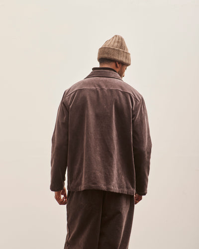 Evan Kinori Field Shirt, Dark Taupe Cotton Corduroy