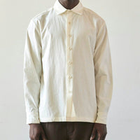 Evan Kinori Cotton/Hemp Muslin Flat Hem Shirt, Natural