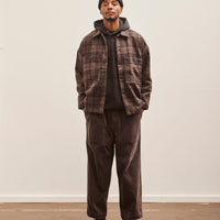 Evan Kinori Elastic Pant, Dark Taupe Cotton/Corduroy