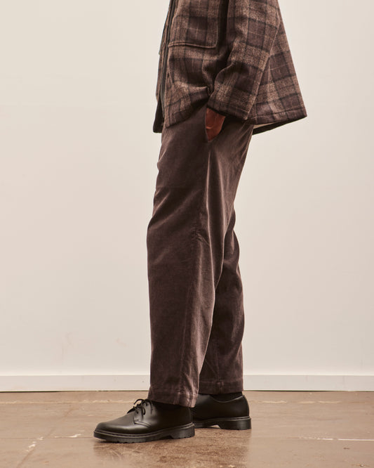 Evan Kinori Elastic Pant, Dark Taupe Cotton/Corduroy