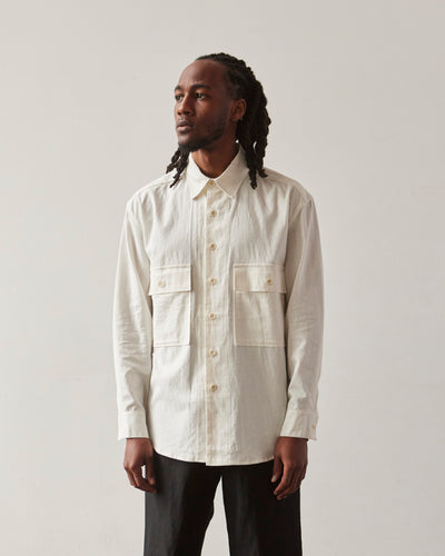 Evan Kinori Cotton/Hemp Muslin Big Shirt, Natural