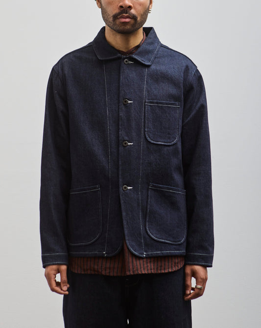 Evan Kinori Denim Three Pocket Jacket, Indigo