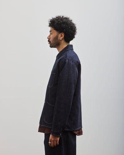 Evan Kinori Denim Three Pocket Jacket, Indigo