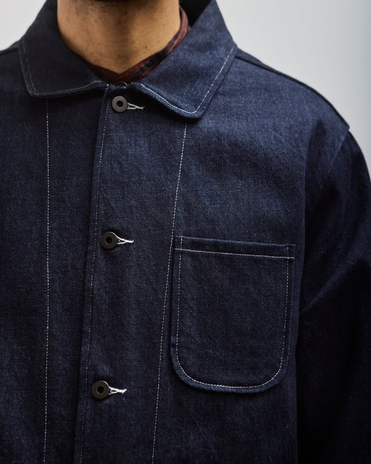 Evan Kinori Denim Three Pocket Jacket, Indigo