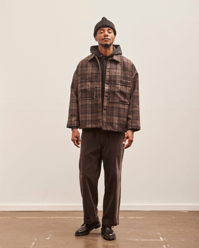 Evan Kinori Field Shirt Two, Charcoal Fox Tweed Check