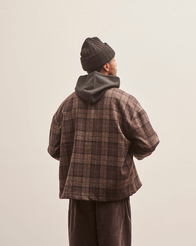 Evan Kinori Field Shirt Two, Charcoal Fox Tweed Check