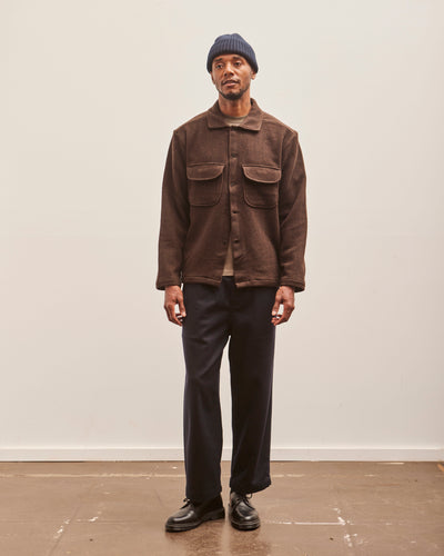 Evan Kinori Field Shirt, Rust Lambswool Herringbone