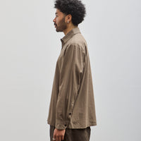 Evan Kinori Flat Hem, Dark Beige Batiste - Profile View