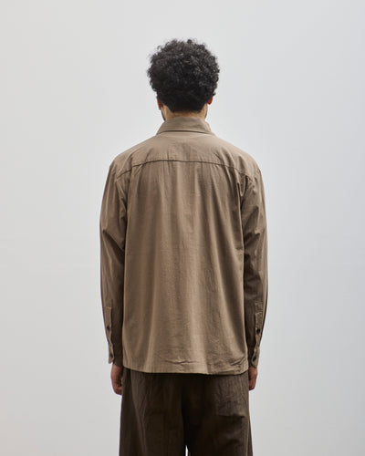 Evan Kinori Flat Hem, Dark Beige Batiste - back view