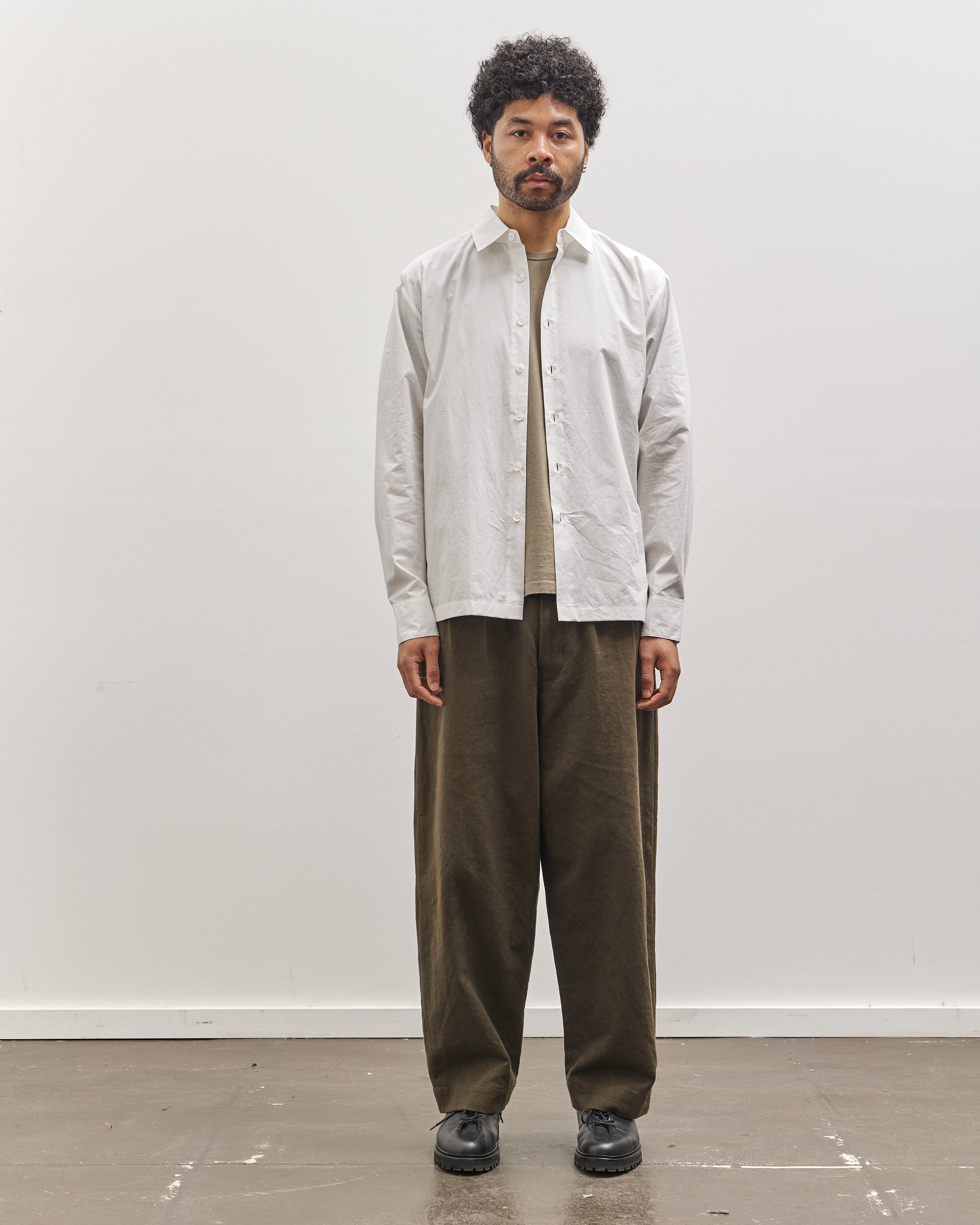 Evan Kinori Flat Hem, White Typewriter Cloth – Glasswing Evan Kinori Flat Hem, White Typewriter Cloth – Glasswing