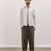 Evan Kinori Flat Hem, White Typewriter Cloth