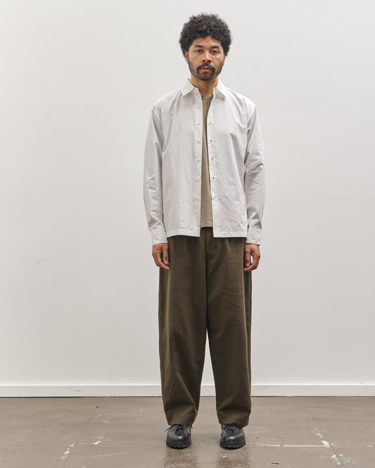 Evan Kinori Flat Hem, White Typewriter Cloth