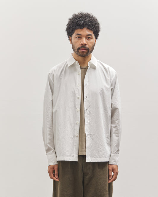 Evan Kinori Flat Hem, White Typewriter Cloth