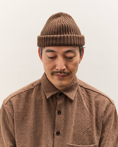 Evan Kinori Knit Cap, Dark Brown