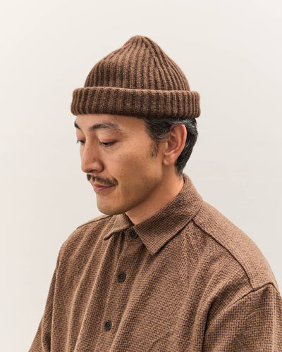 Evan Kinori Knit Cap, Dark Brown