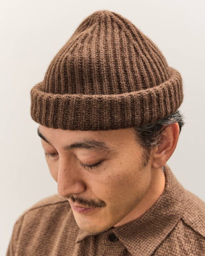 Evan Kinori Knit Cap, Dark Brown