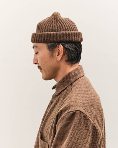 Evan Kinori Knit Cap, Dark Brown