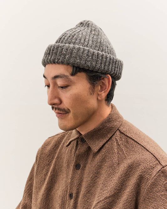 Evan Kinori Knit Cap, Heather Grey