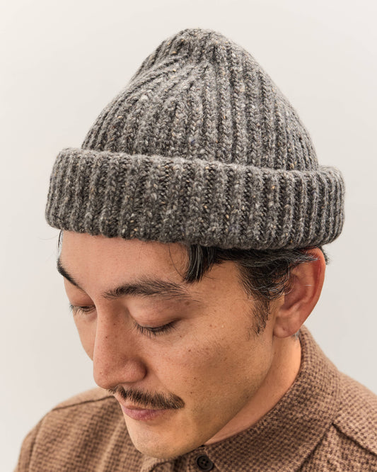Evan Kinori Knit Cap, Heather Grey