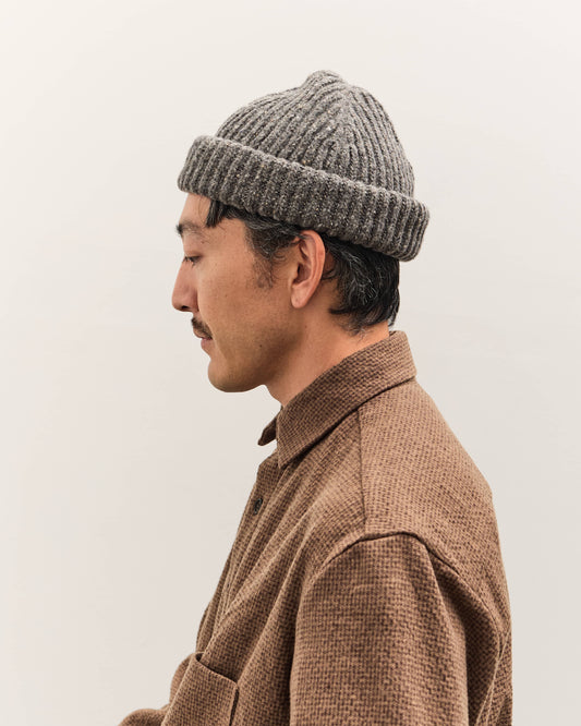 Evan Kinori Knit Cap, Heather Grey