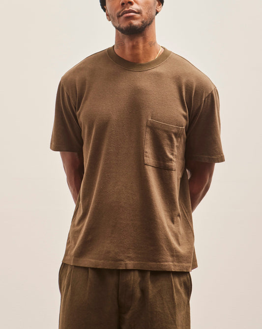 Evan Kinori Pocket Tee, Dark Olive