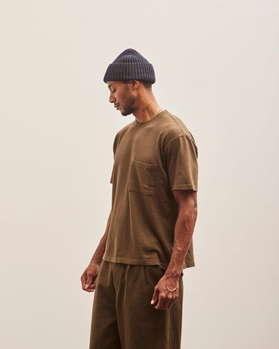 Evan Kinori Pocket Tee, Dark Olive