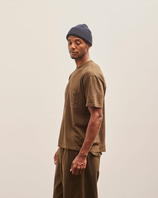 Evan Kinori Pocket Tee, Dark Olive