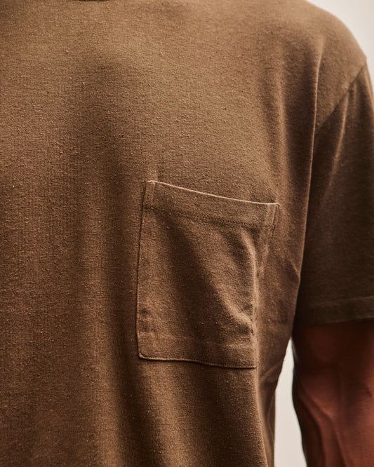 Evan Kinori Pocket Tee, Dark Olive