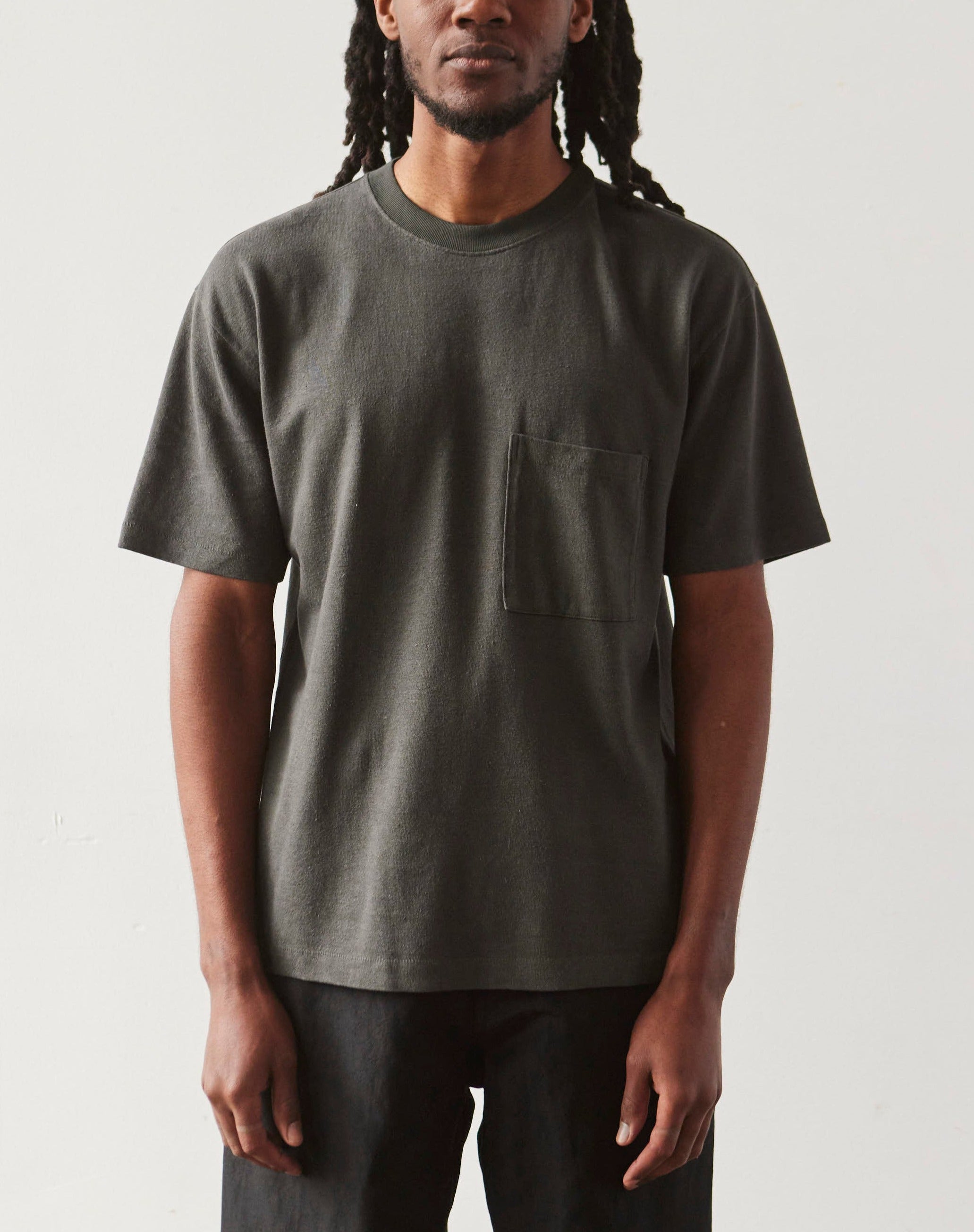 Evan Kinori Pocket Tee, Slate