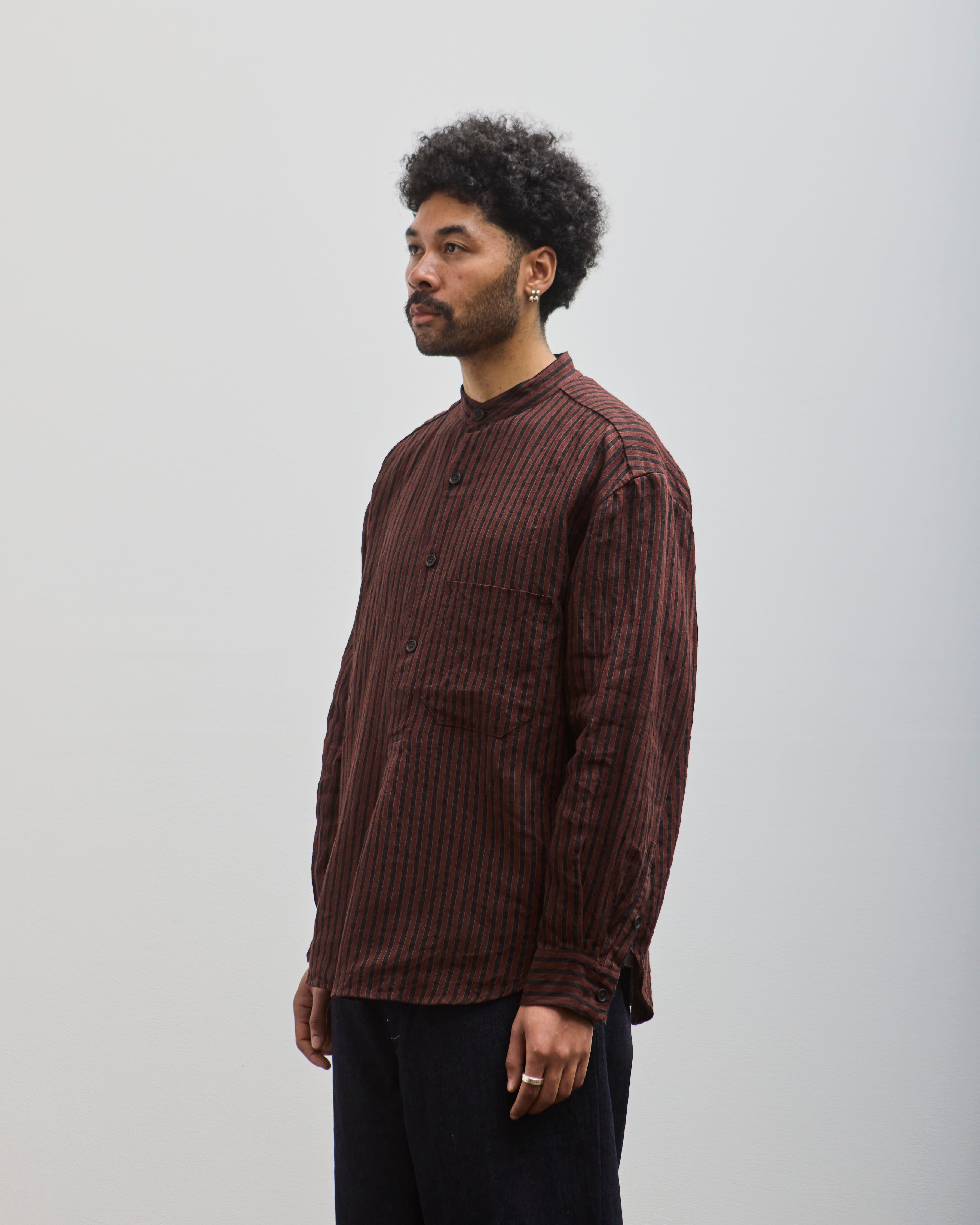 evan kinori popover shirt M エバンキノリ リネン Popover Shirt - Tumbled Linen/Hemp, Brown – evan kinori