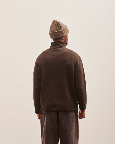 Evan Kinori Roll Neck Sweater, Brown Cashmere/Lambswool