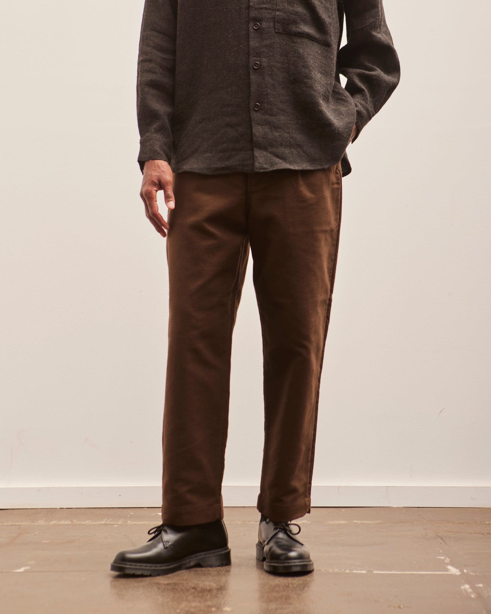 Heavyweight Cotton Trousers - Brown, Trousers