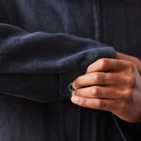 Evan Kinori Butcher Linen Zip Jacket, Navy