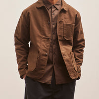 Evan Kinori Three Pocket Jacket, Dark Brown Organic Cotton Moleskin