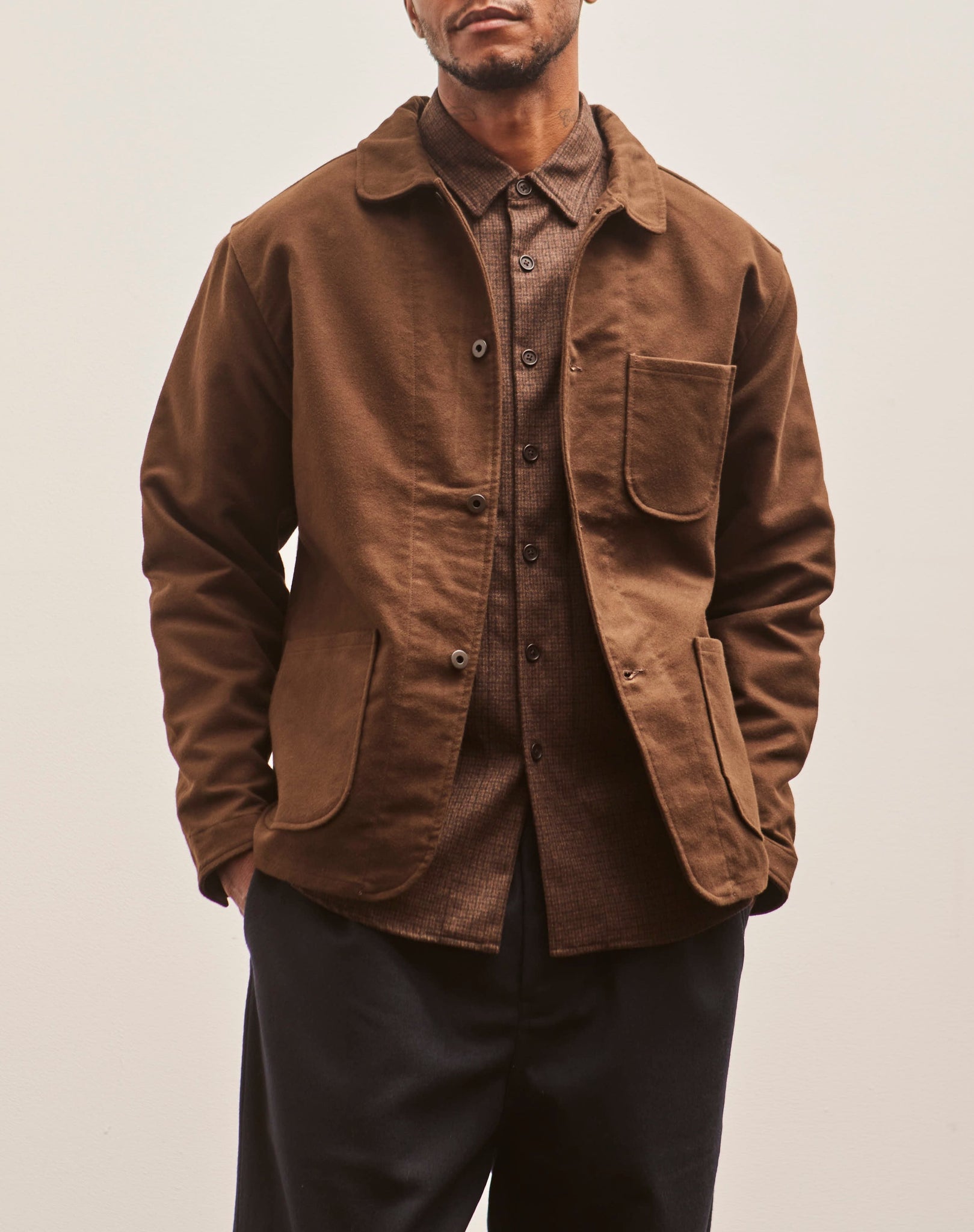 Thatch Brown Casual Plain-Solid Premium Cotton Shirt For Men