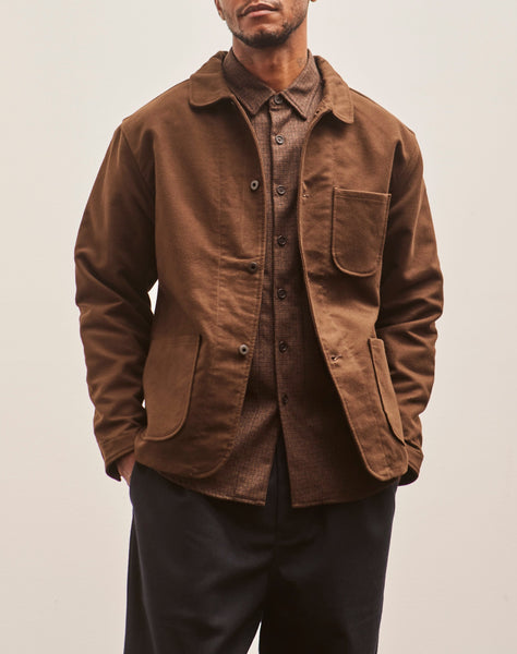 Evan Kinori Three Pocket Jacket, Dark Brown Organic Cotton