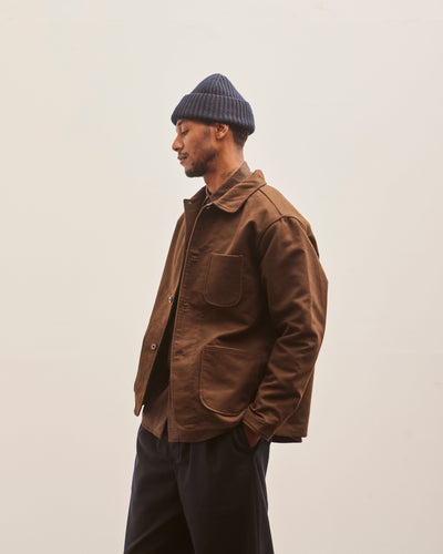 Evan Kinori Three Pocket Jacket, Dark Brown Organic Cotton Moleskin