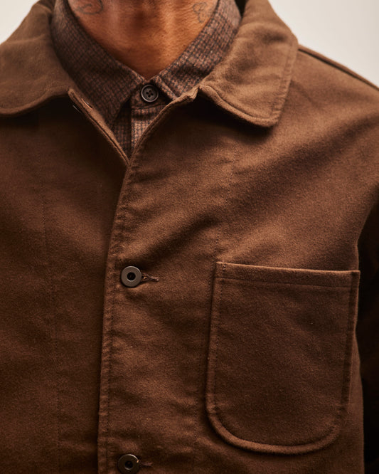 Evan Kinori Three Pocket Jacket, Dark Brown Organic Cotton Moleskin