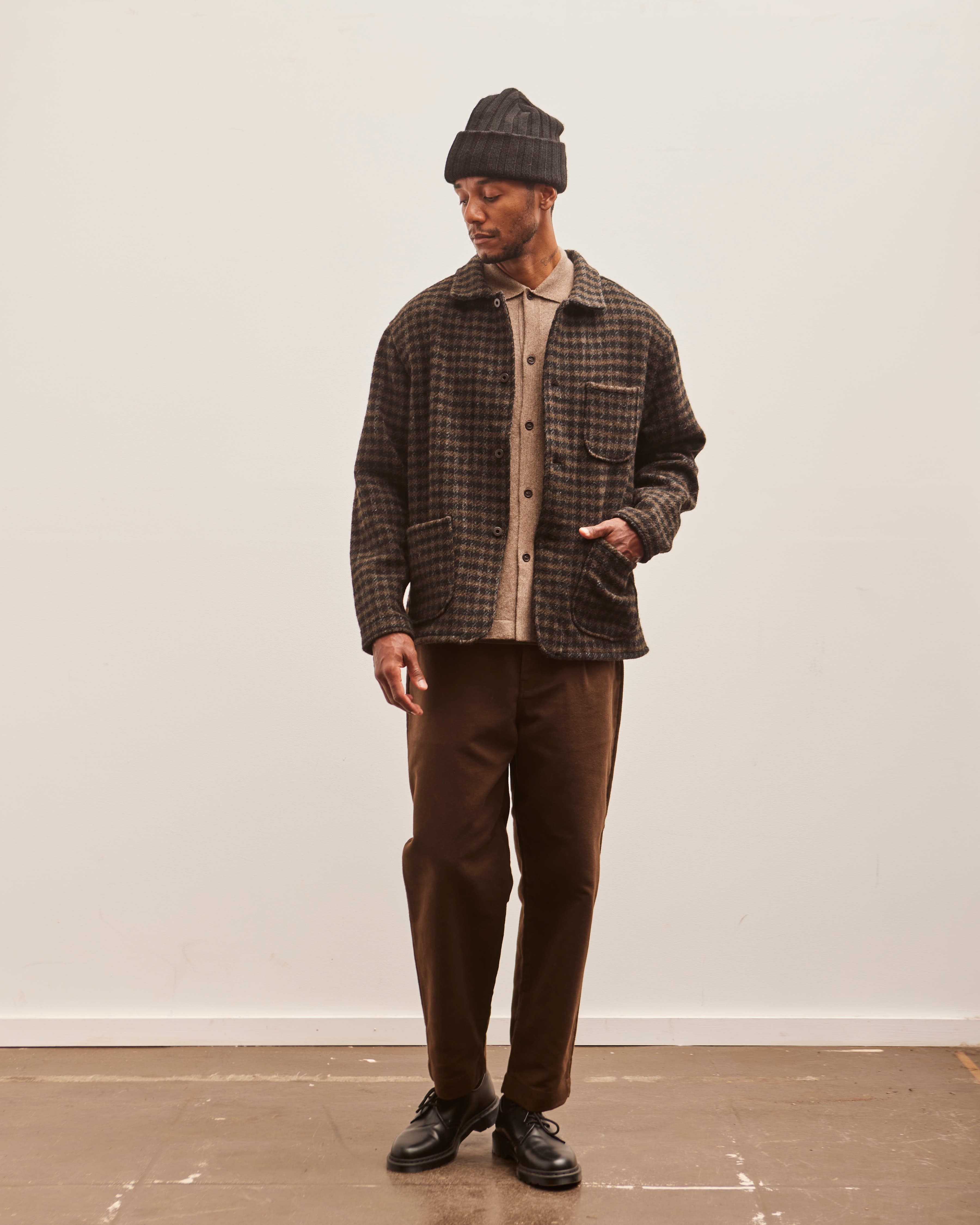 Evan Kinori Three Pocket Jacket, Heavy Brushed Wool Check