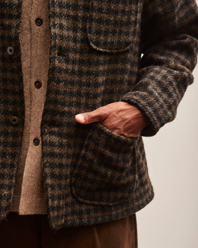 Evan Kinori Three Pocket Jacket, Heavy Brushed Wool Check