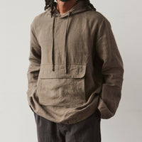 Evan Kinori Tumbled Linen Anorak, Olive