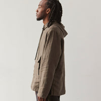 Evan Kinori Tumbled Linen Anorak, Olive