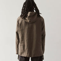 Evan Kinori Tumbled Linen Anorak, Olive