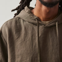 Evan Kinori Tumbled Linen Anorak, Olive