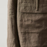 Evan Kinori Tumbled Linen Anorak, Olive