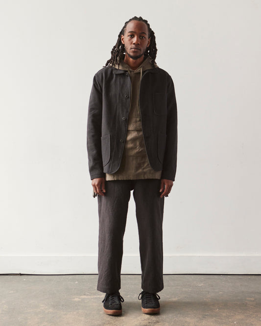 Evan Kinori Tumbled Linen Anorak, Olive