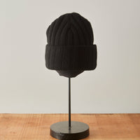 Evan Kinori Two-Ply Knit Cap, Black