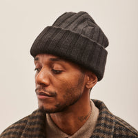 Evan Kinori Two-Ply Knit Cap, Black