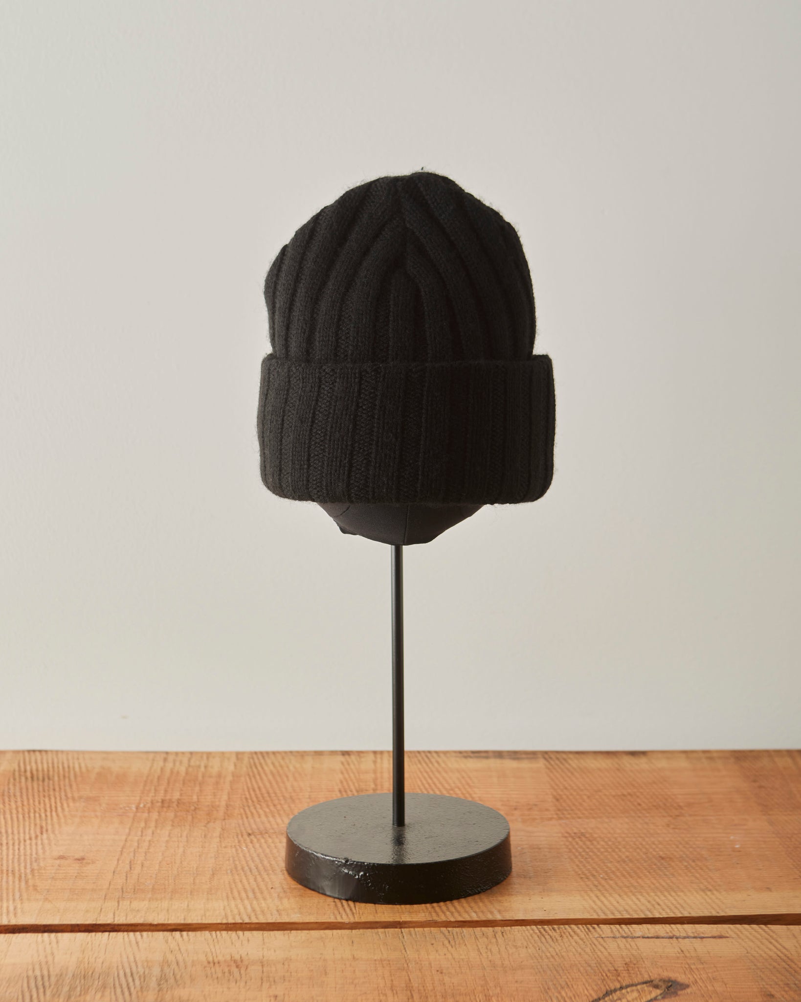 Evan Kinori Two-Ply Knit Cap, Black